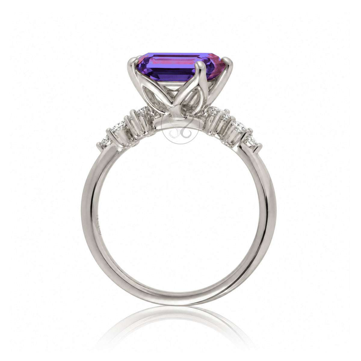 The Stella Emerald Cut Amethyst Ring