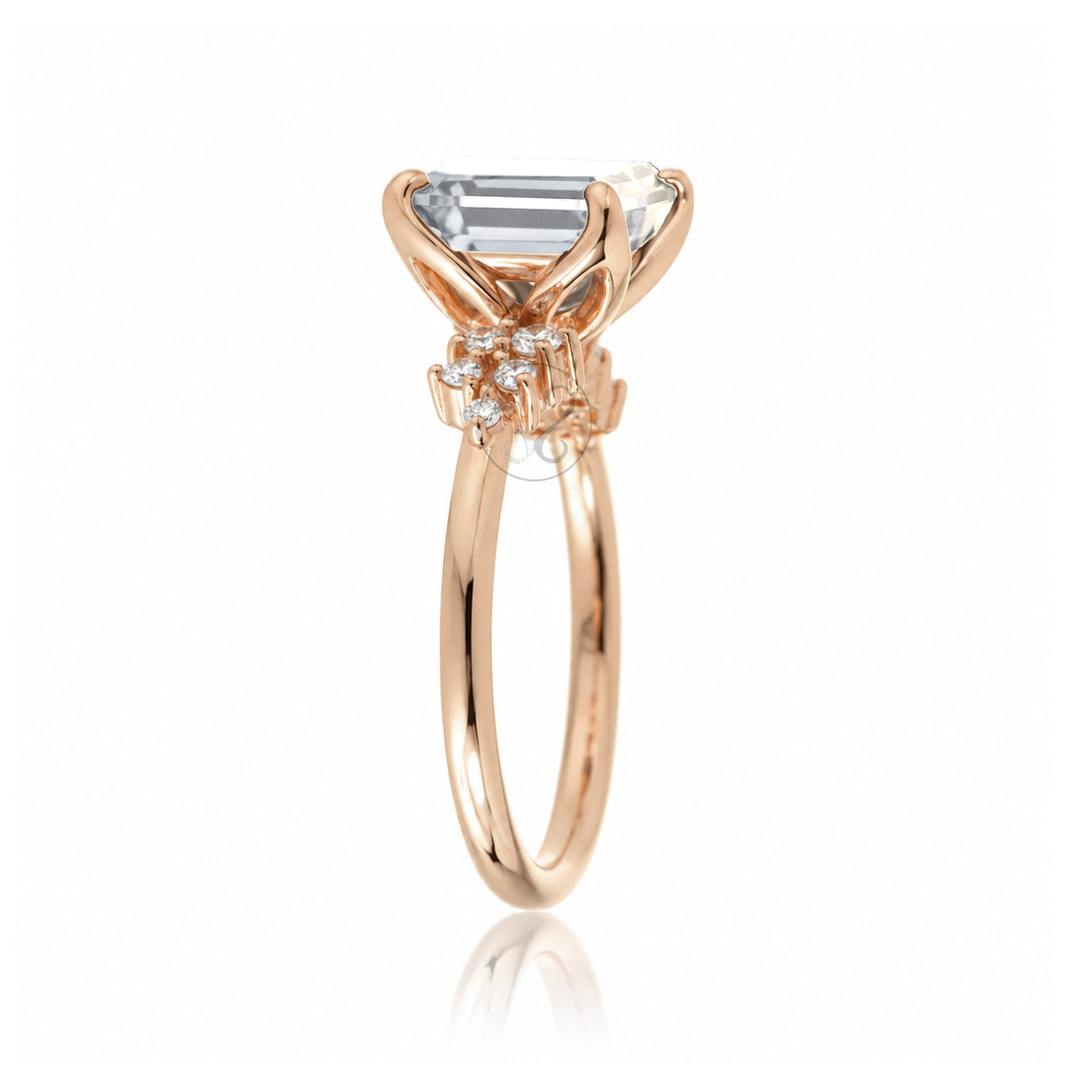 The Stella Emerald Cut Moissanite Ring