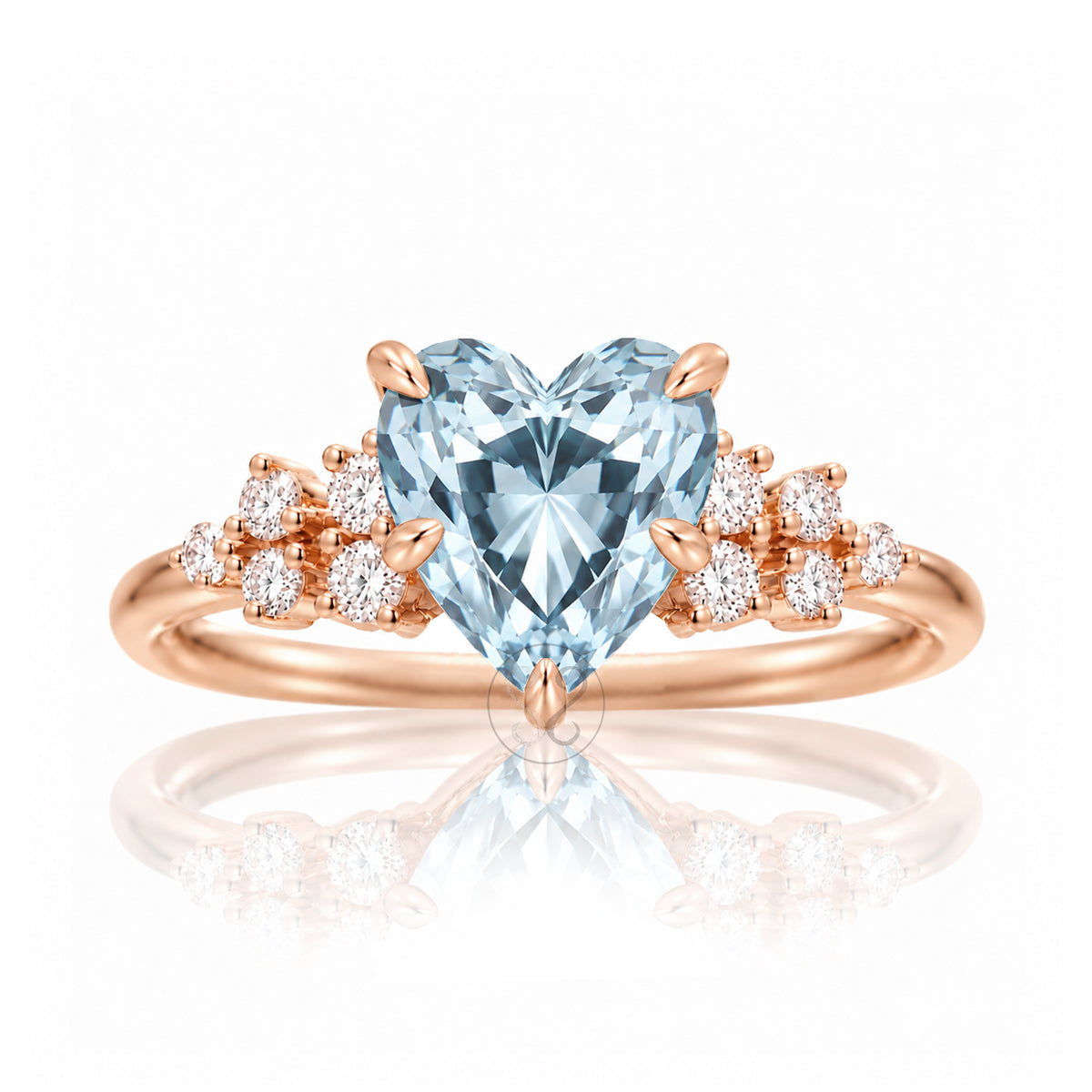 The Stella Heart Aquamarine Ring