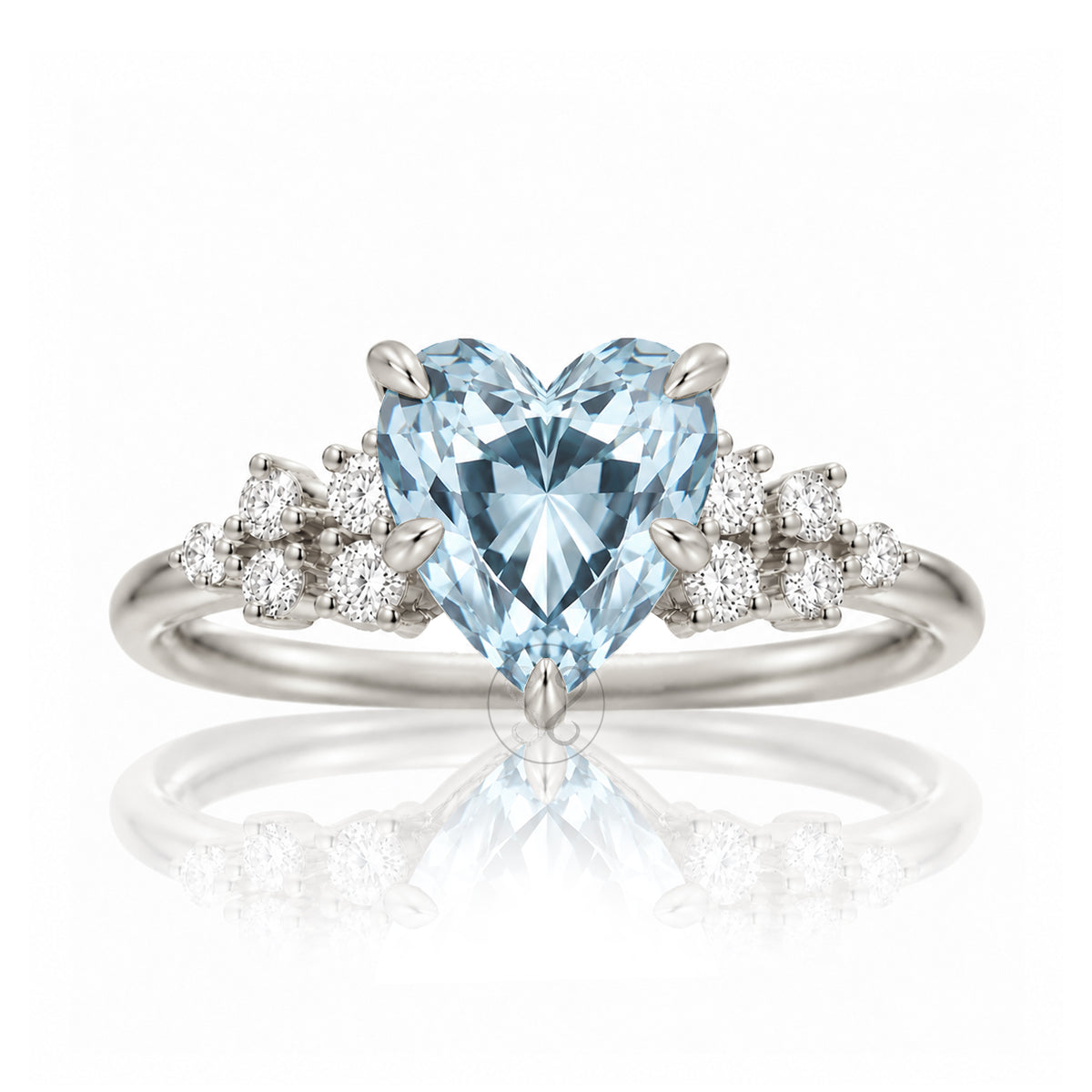 The Stella Heart Aquamarine Ring