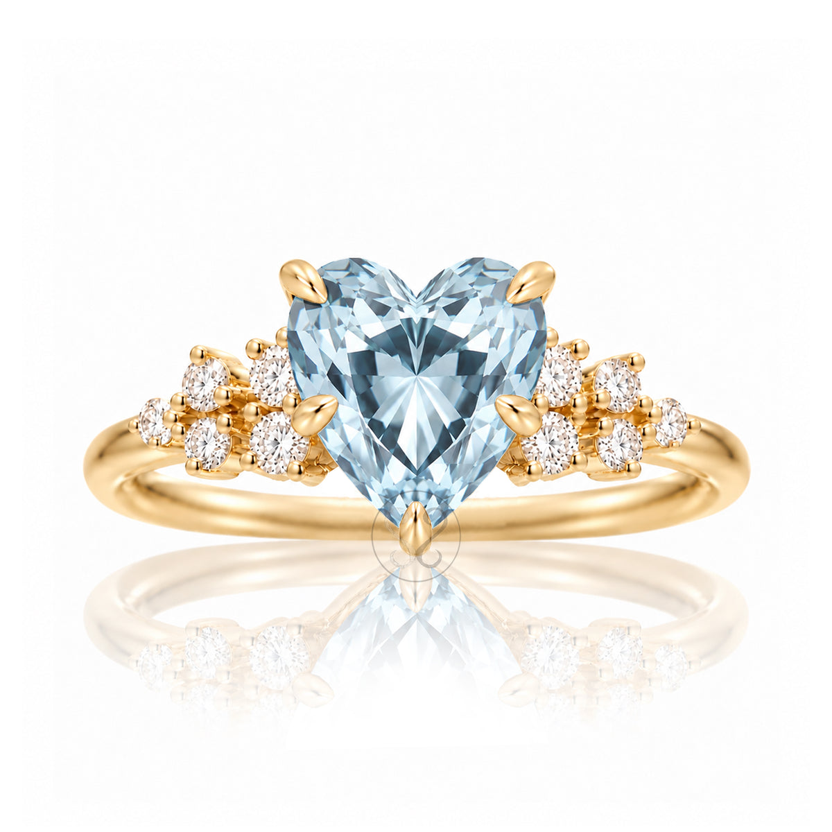 The Stella Heart Aquamarine Ring