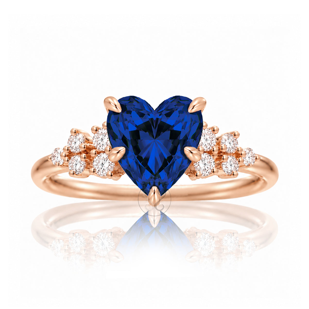 The Stella Heart Blue Sapphire Ring