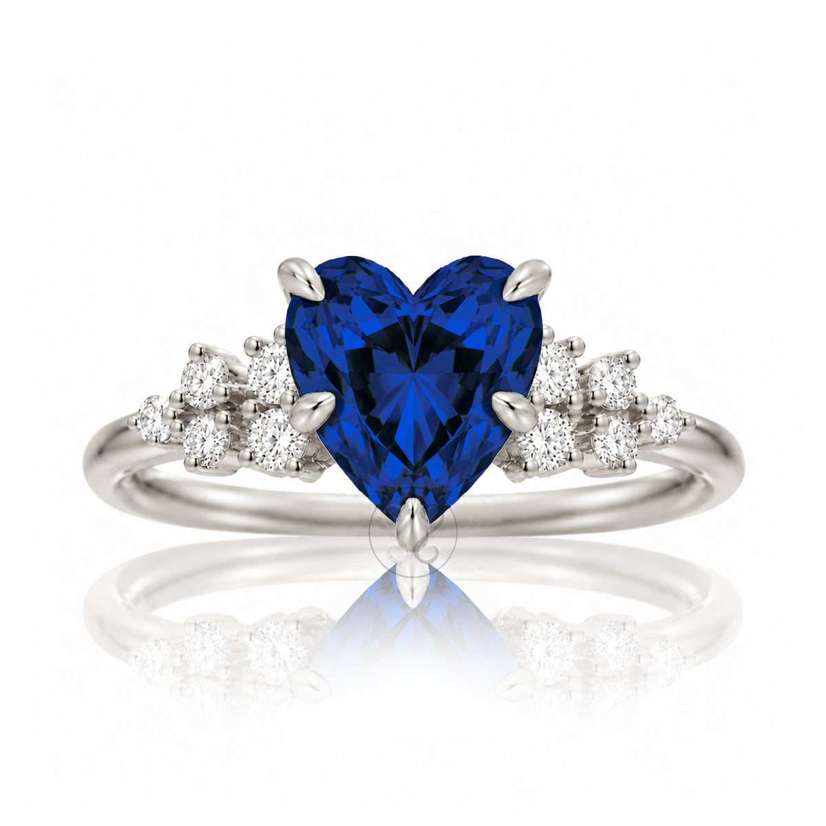 The Stella Heart Blue Sapphire Ring
