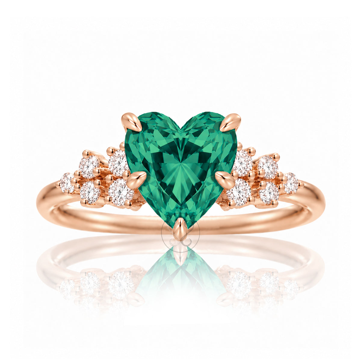 The Stella Heart Emerald Ring