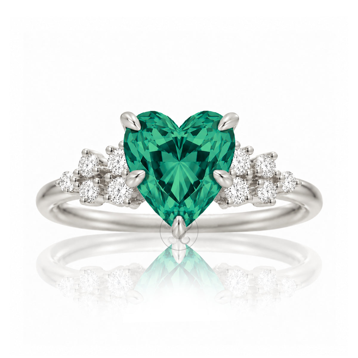 The Stella Heart Emerald Ring