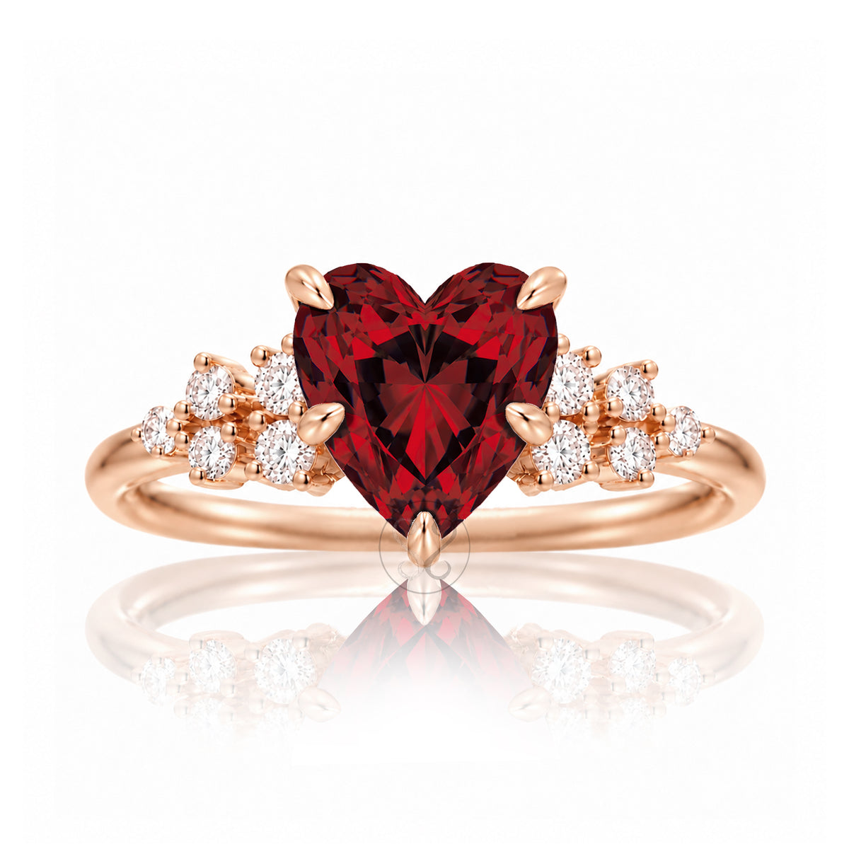 The Stella Heart Ruby Ring