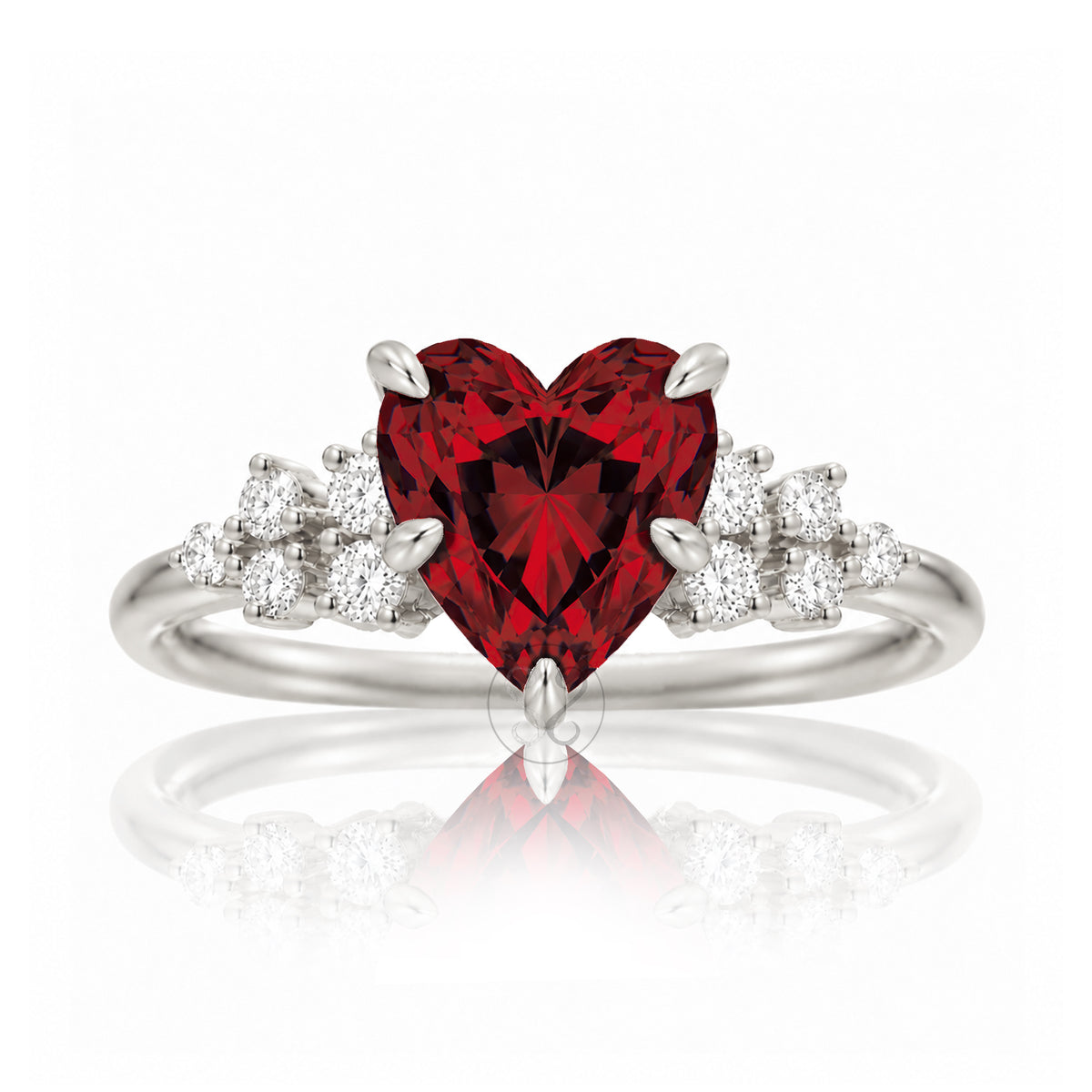 The Stella Heart Ruby Ring