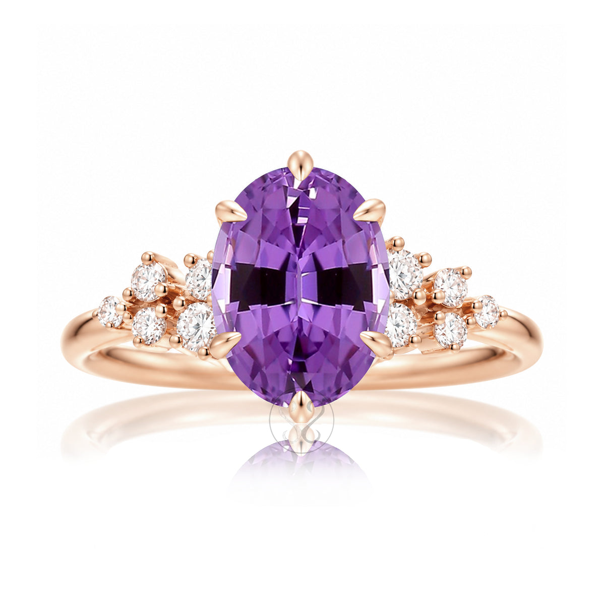 The Stella Oval Amethyst Ring