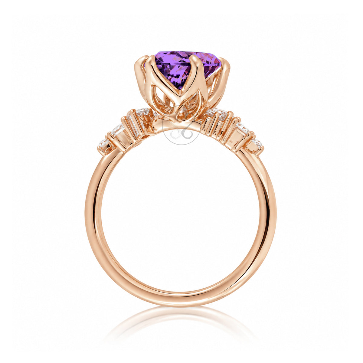 The Stella Pear Amethyst Ring
