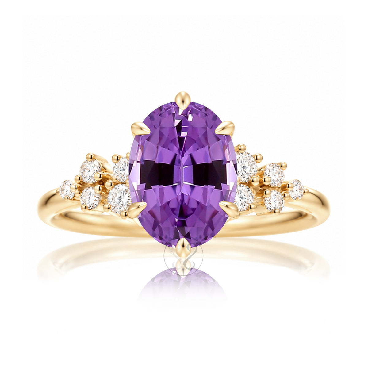 The Stella Oval Amethyst Ring