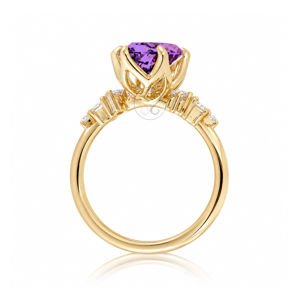 The Stella Pear Amethyst Ring