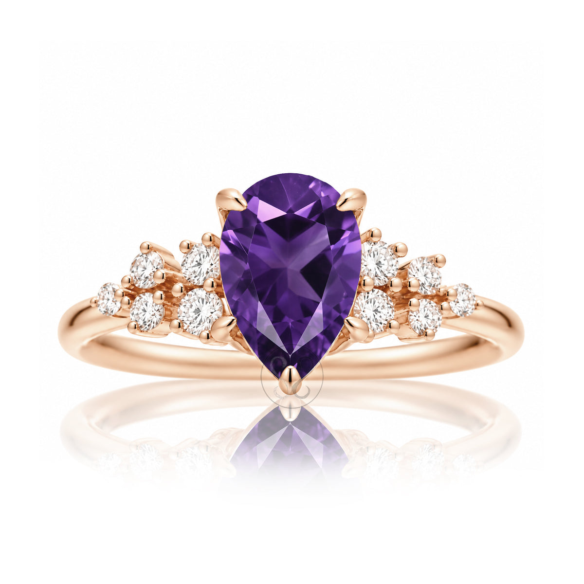The Stella Pear Amethyst Ring