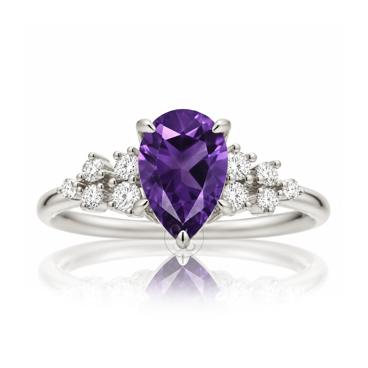 The Stella Pear Amethyst Ring