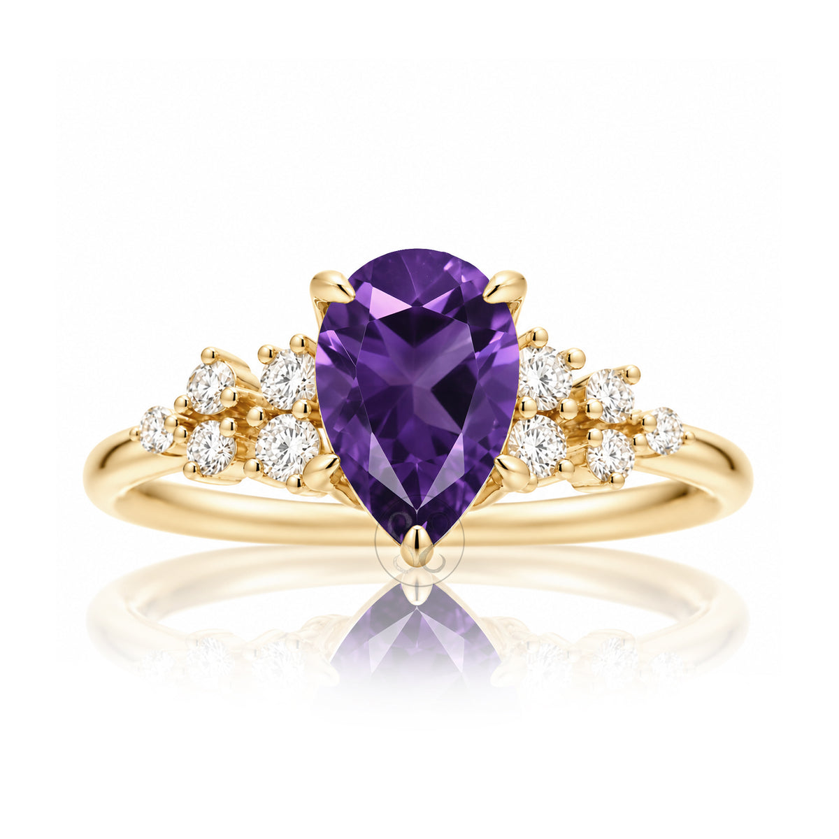 The Stella Pear Amethyst Ring