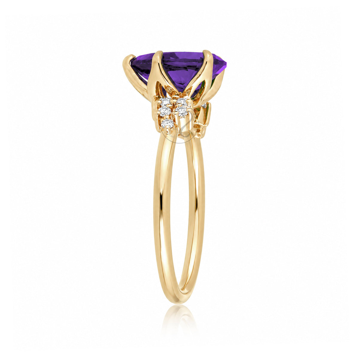 The Stella Pear Amethyst Ring
