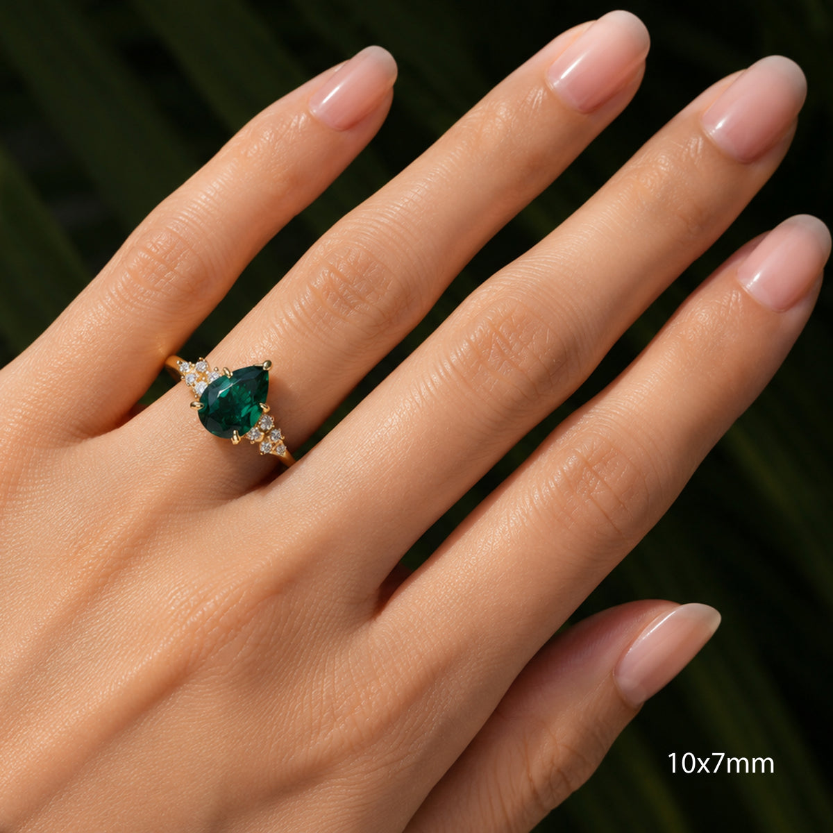 The Stella Pear Cut Emerald Ring