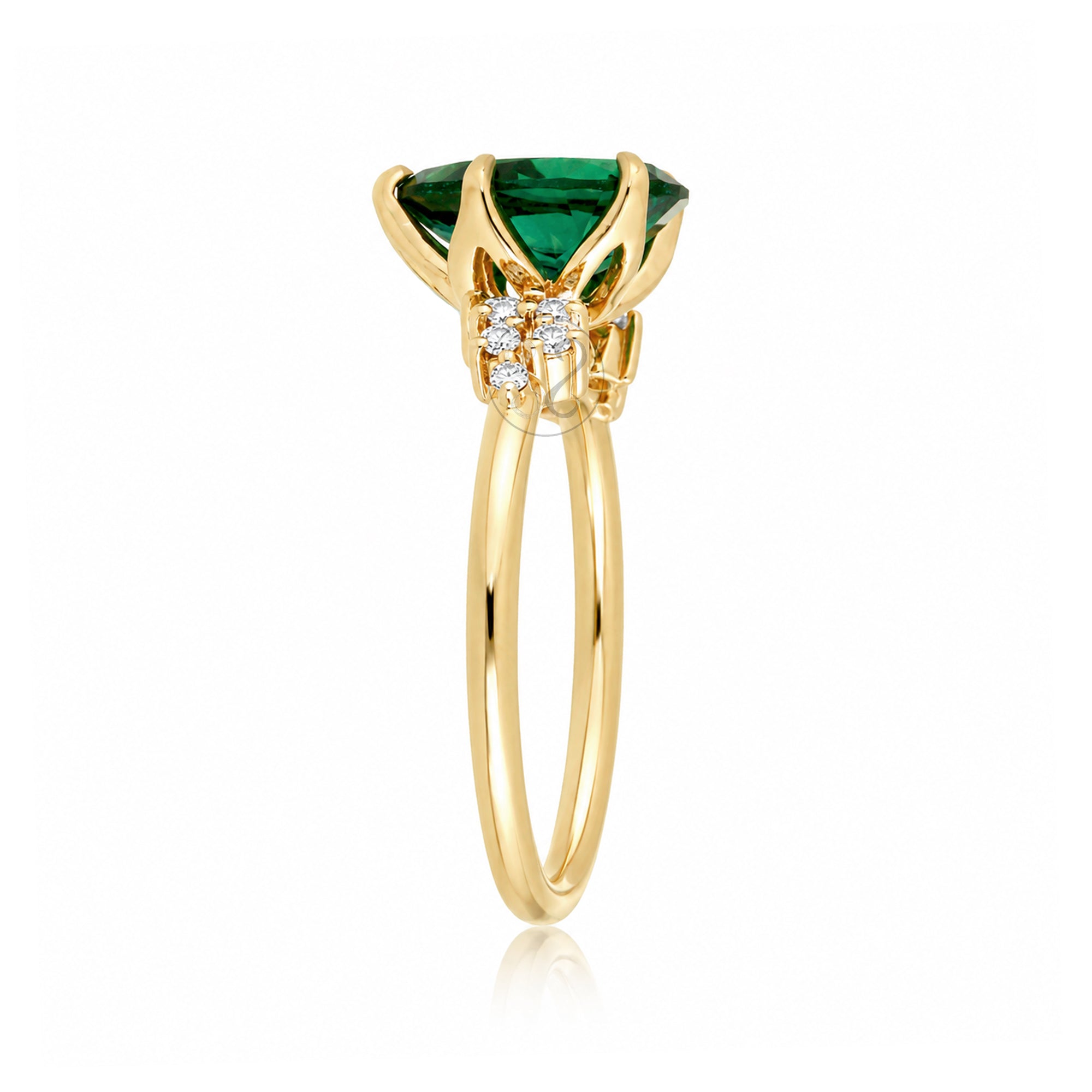 The Stella Pear Cut Emerald Ring