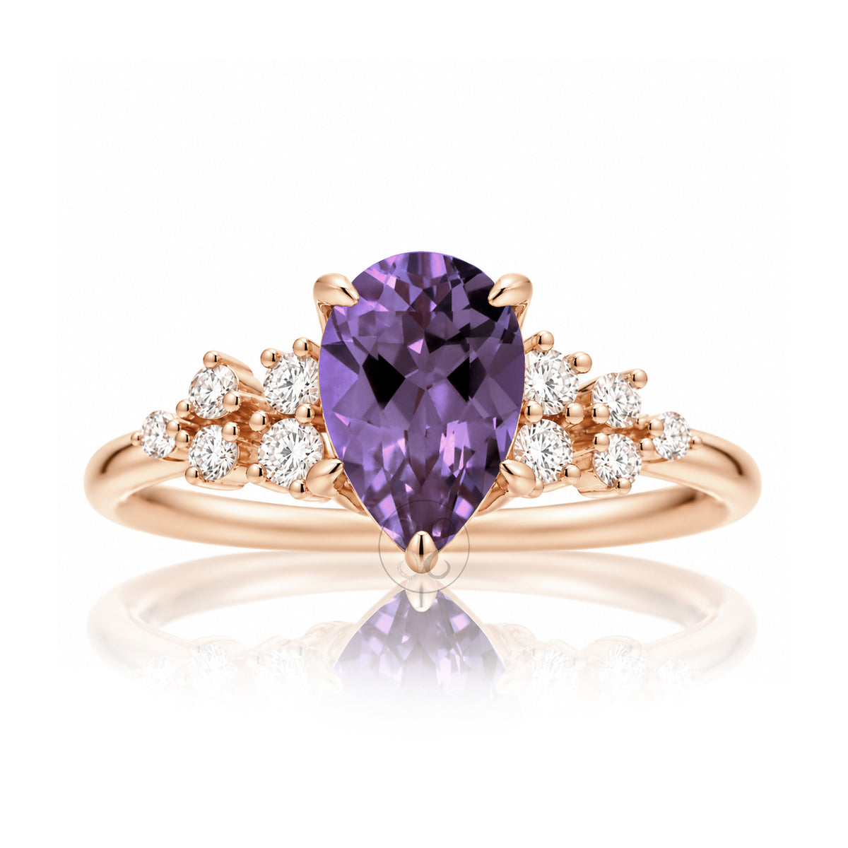 The Stella Pear Amethyst Ring