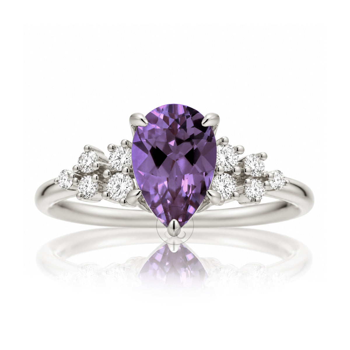 The Stella Pear Amethyst Ring