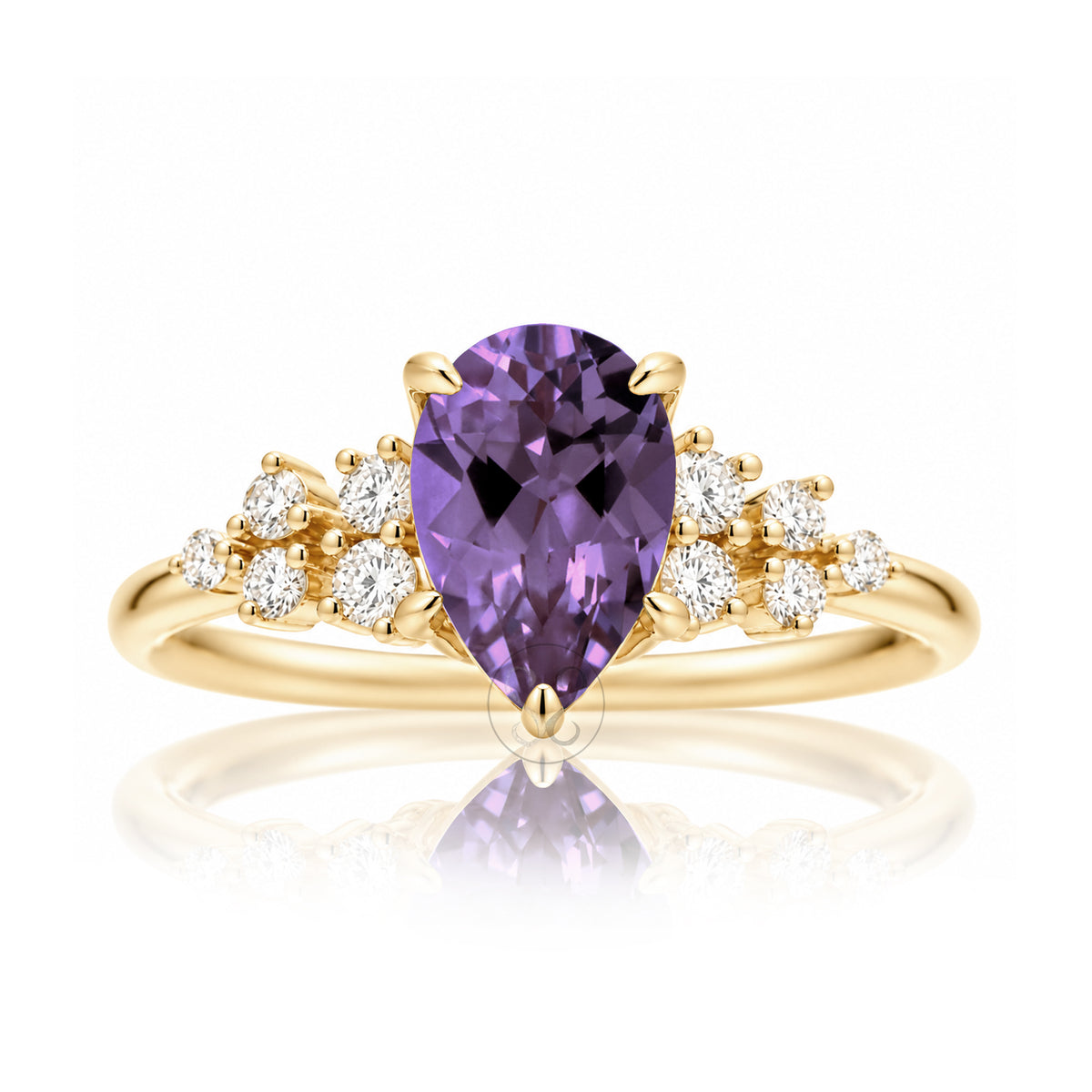 The Stella Pear Amethyst Ring