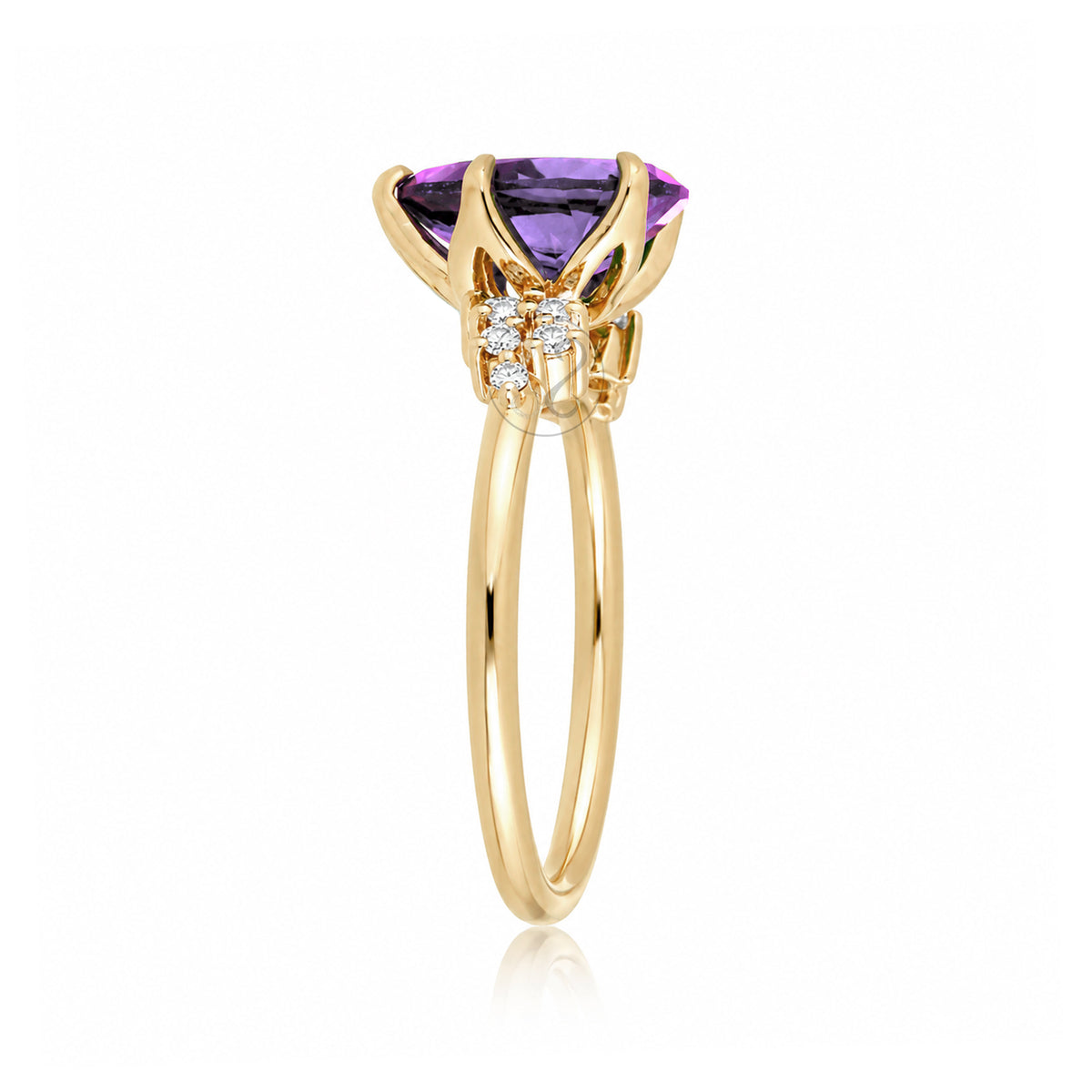 The Stella Pear Amethyst Ring