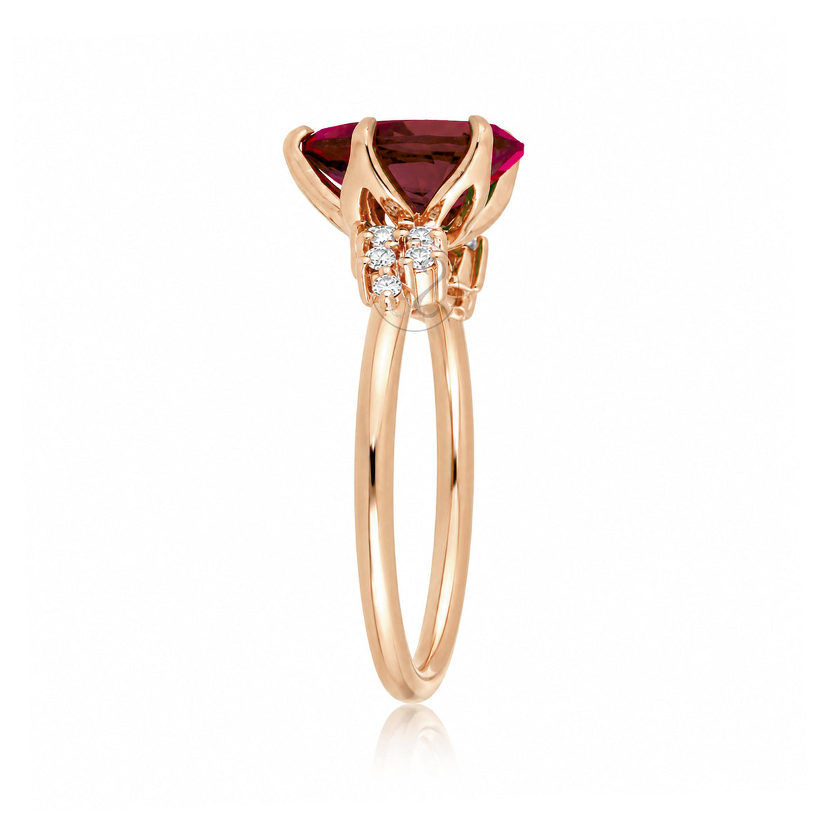 The Stella Pear Cut Ruby Ring