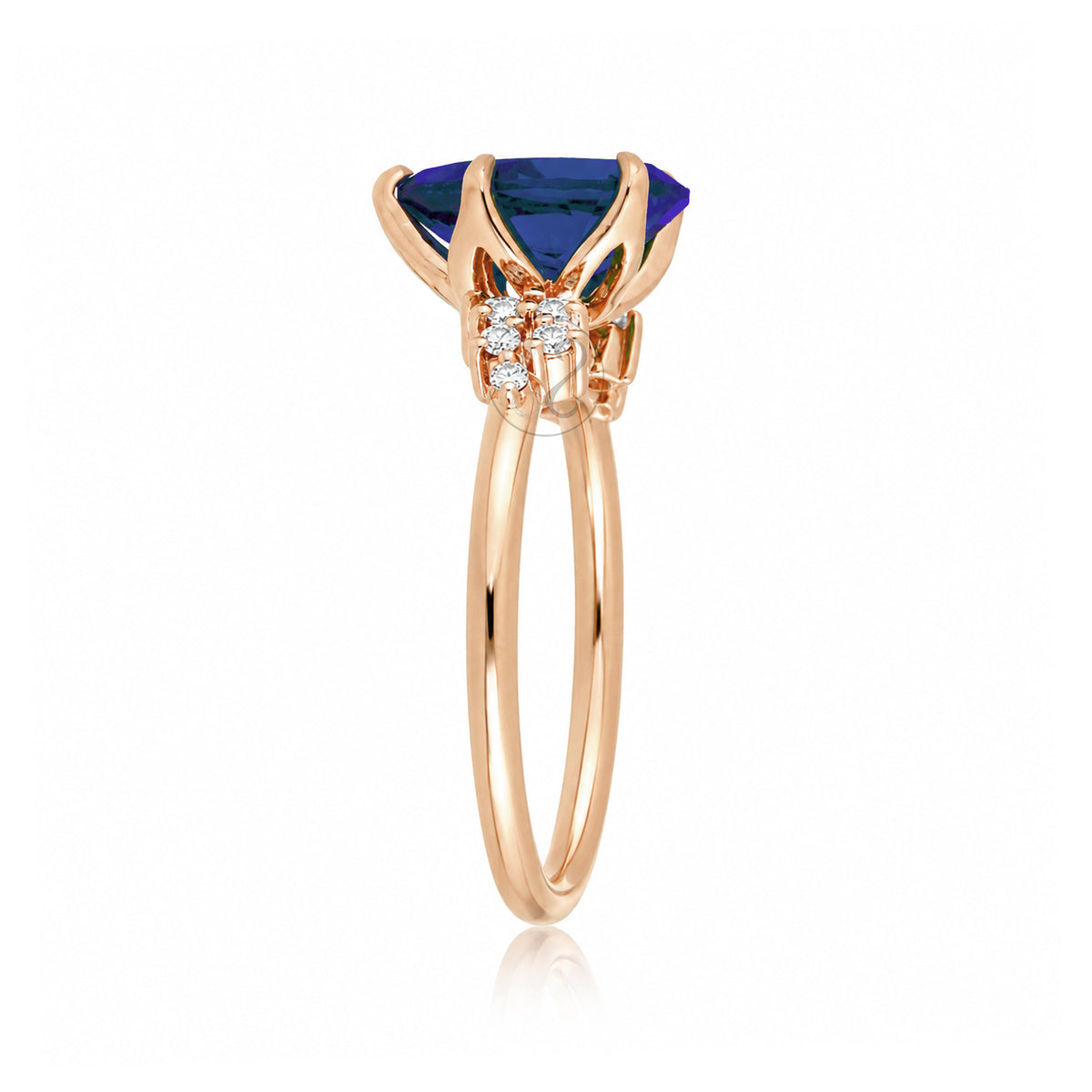 The Stella Pear Cut Blue Sapphire Ring