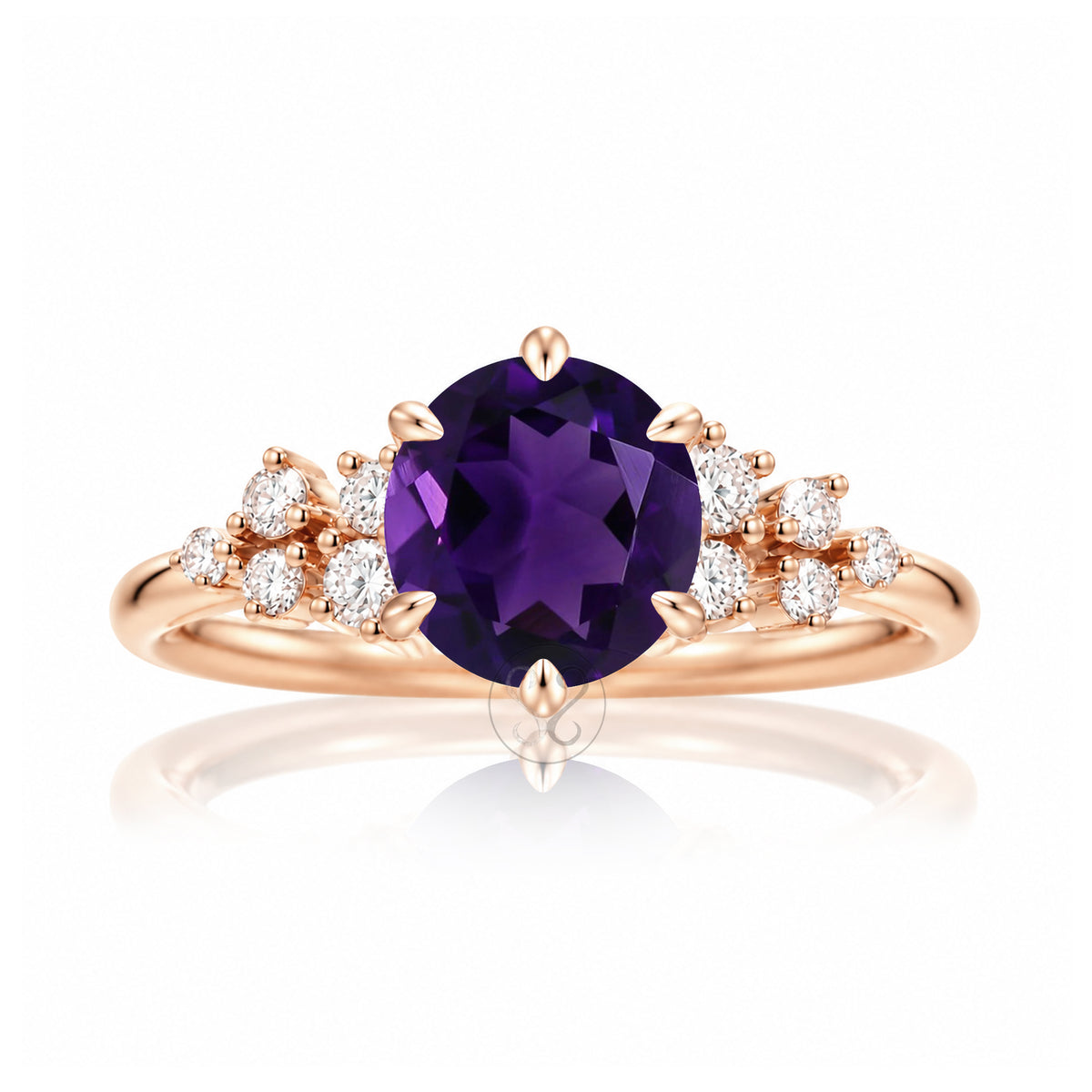 The Stella Round Amethyst Ring