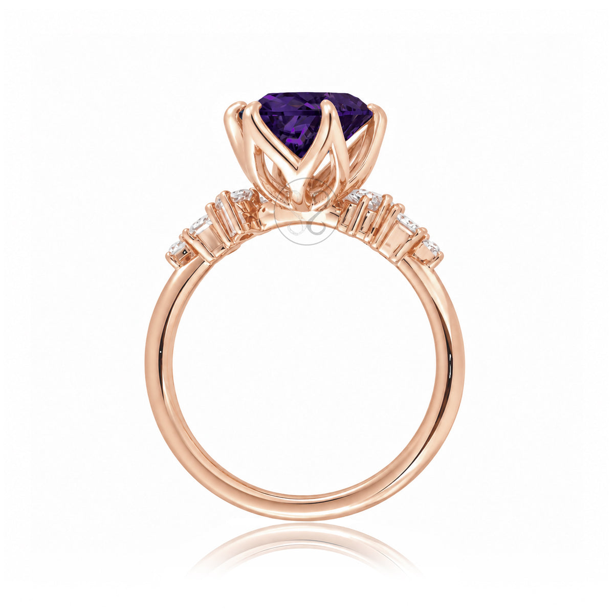 The Stella Round Amethyst Ring