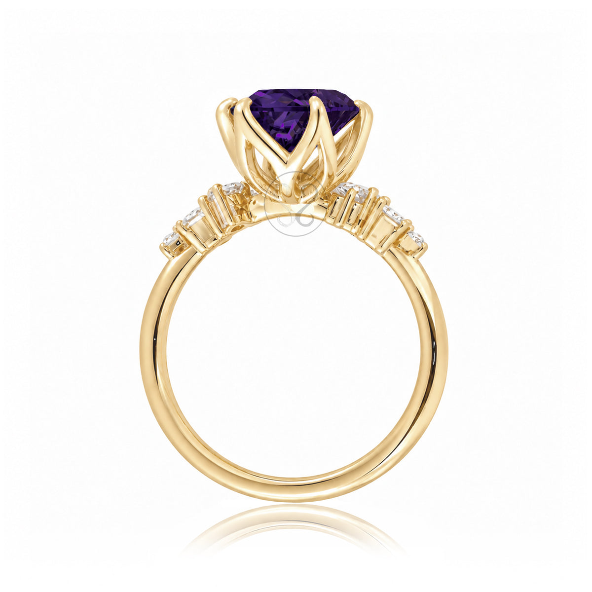 The Stella Round Amethyst Ring