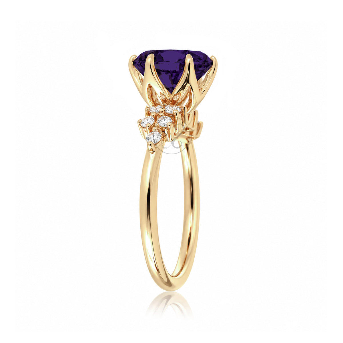 The Stella Round Amethyst Ring