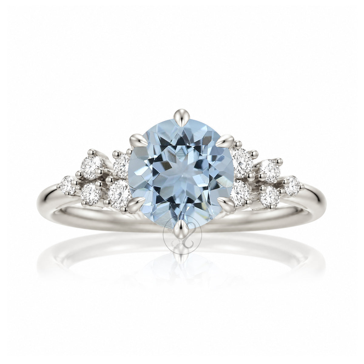 The Stella Round Aquamarine Ring