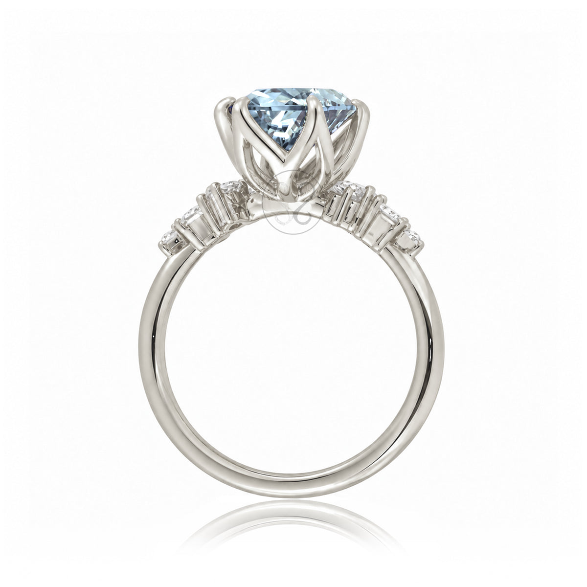 The Stella Round Aquamarine Ring