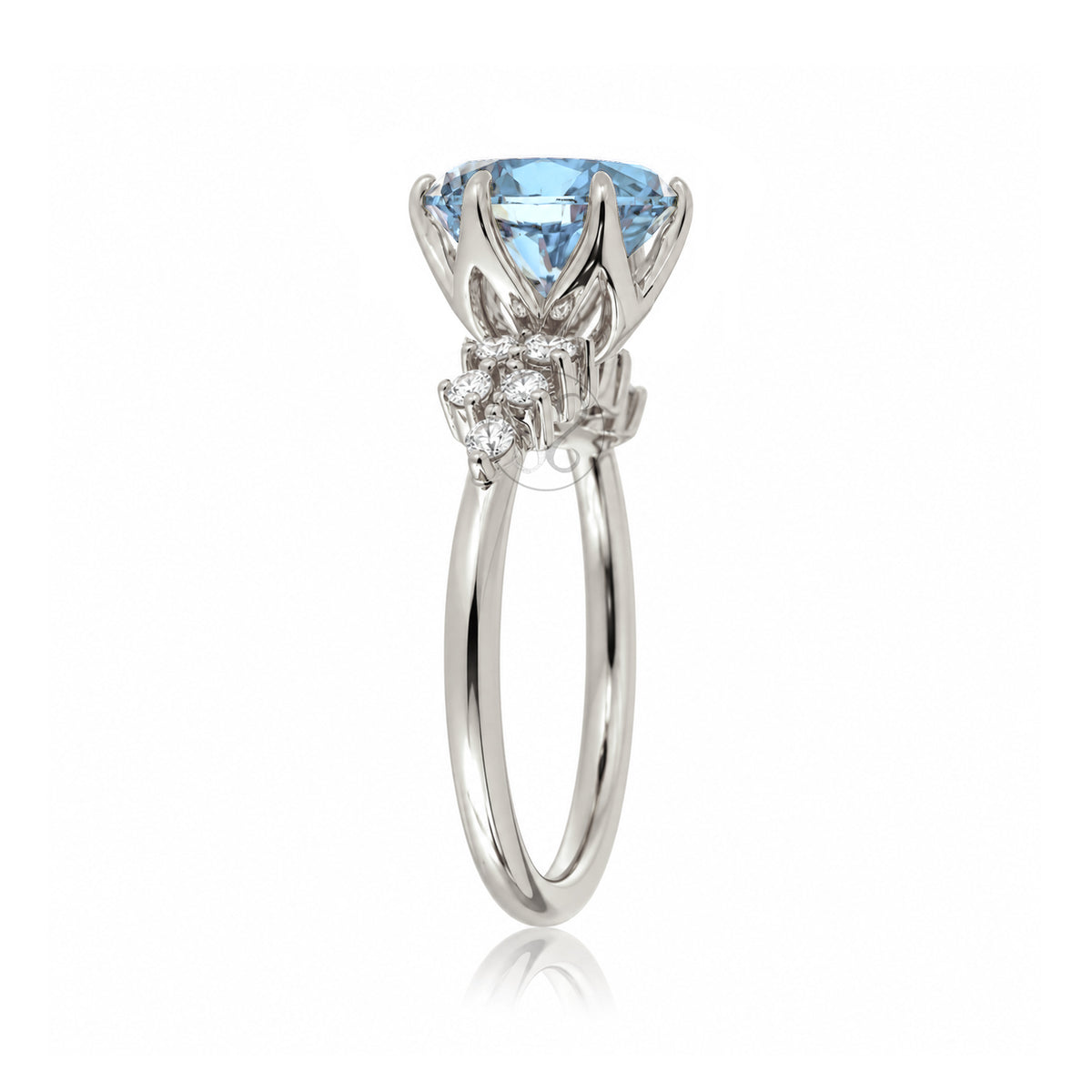 The Stella Round Aquamarine Ring