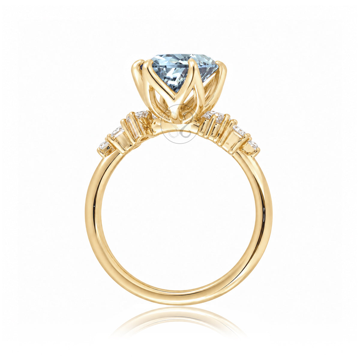 The Stella Round Aquamarine Ring