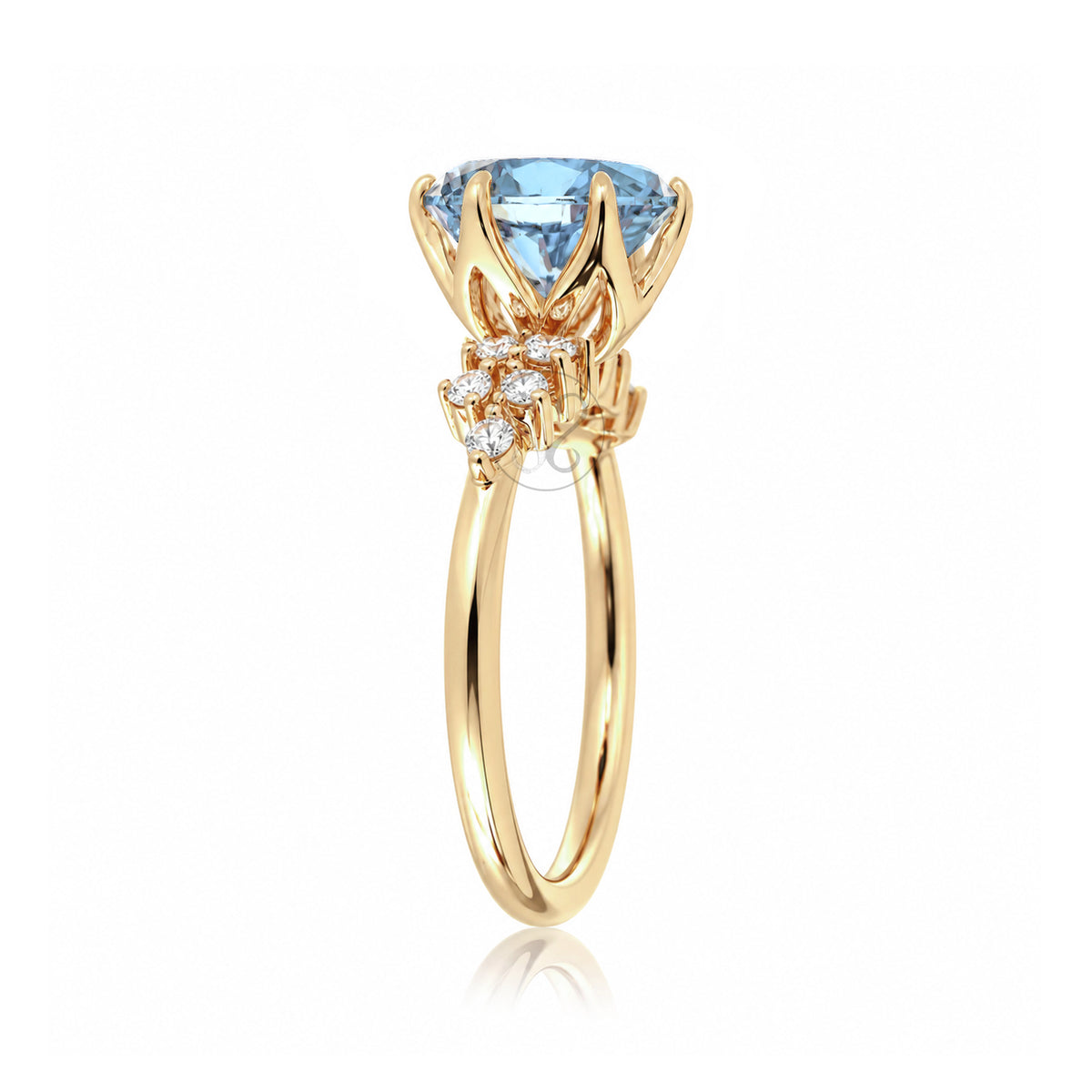 The Stella Round Aquamarine Ring