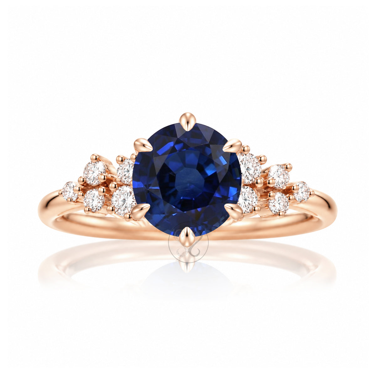 The Stella Round Blue Sapphire Ring