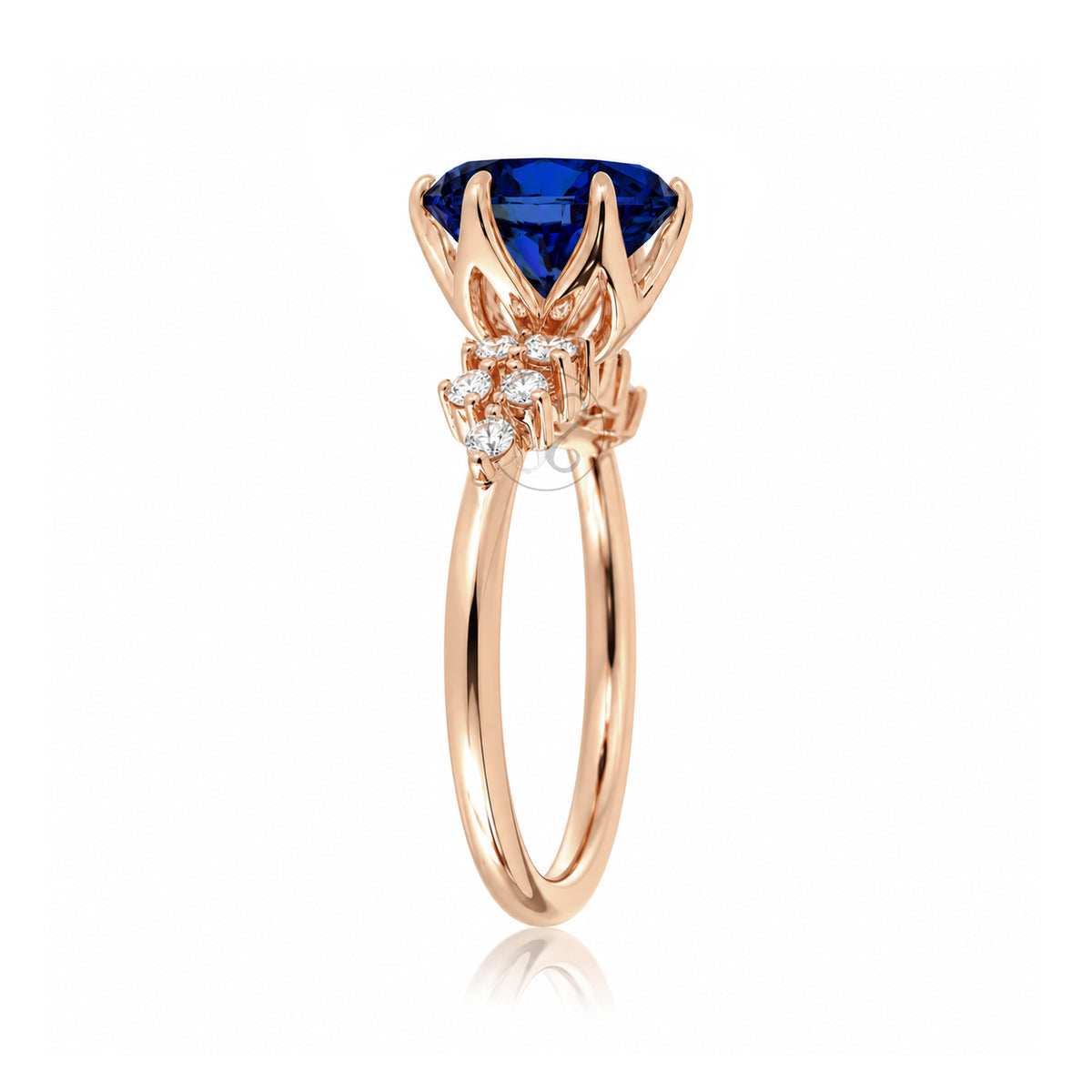The Stella Round Blue Sapphire Ring