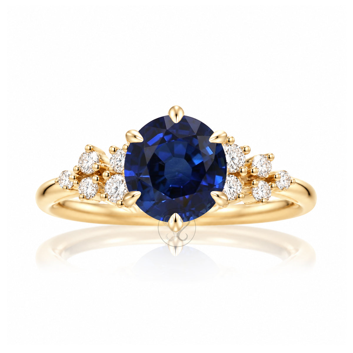 The Stella Round Blue Sapphire Ring