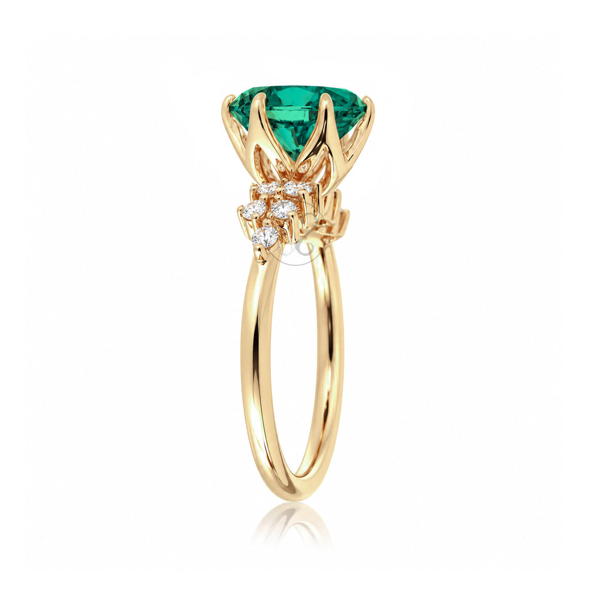 The Stella Round Emerald Ring