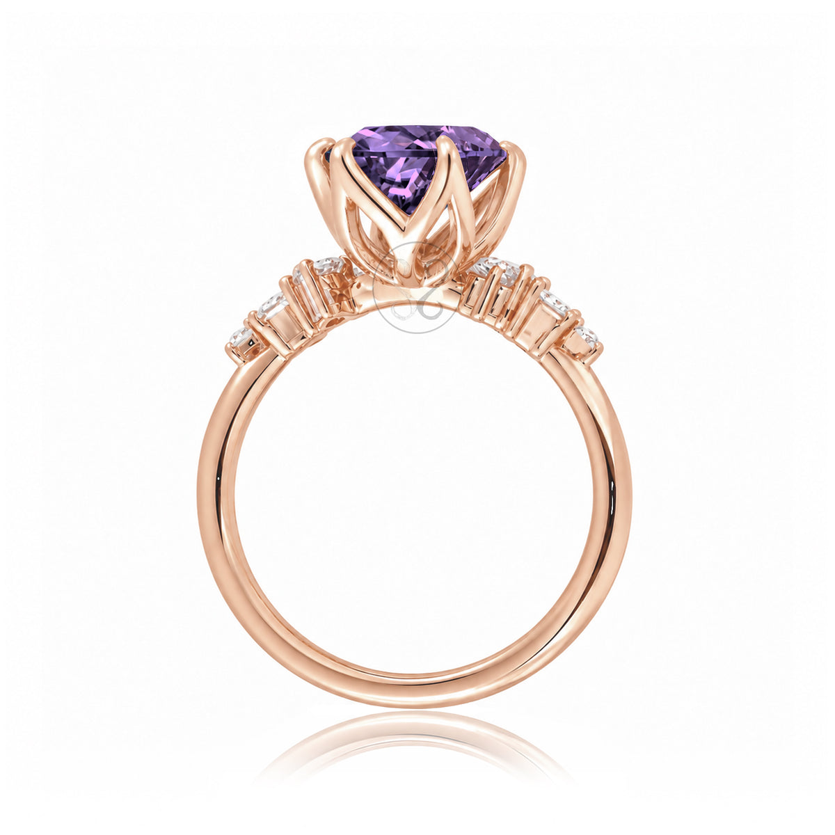 The Stella Round Amethyst Ring