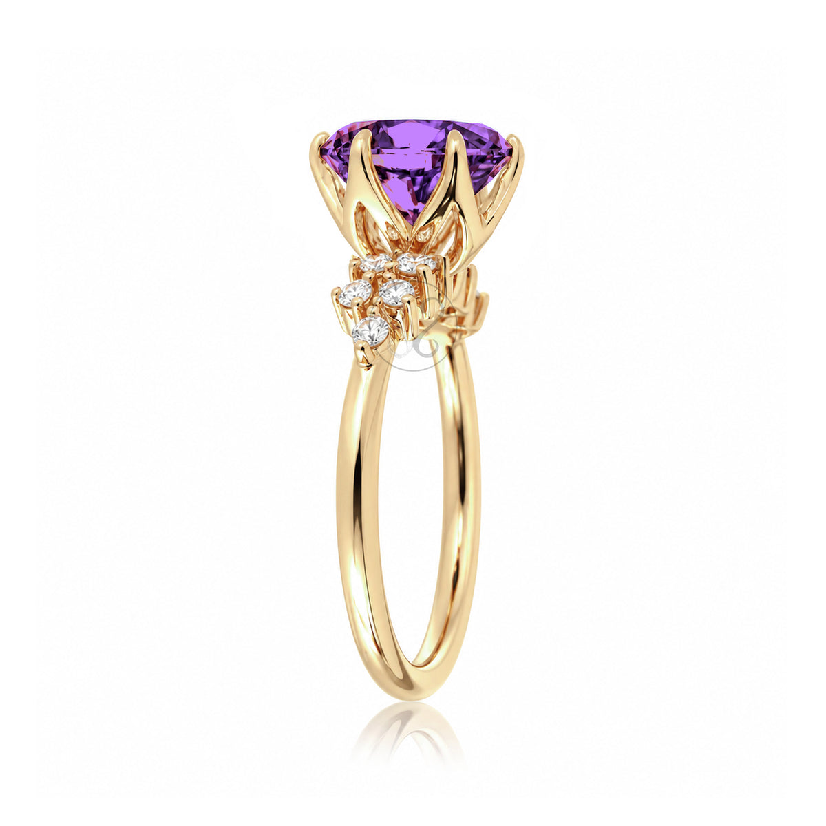 The Stella Round Amethyst Ring