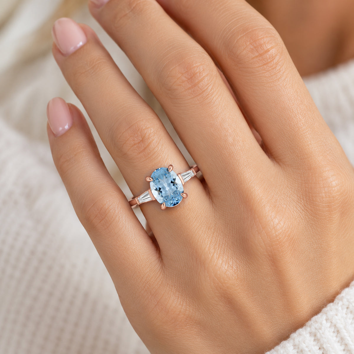 The Alice Oval Aquamarine Ring