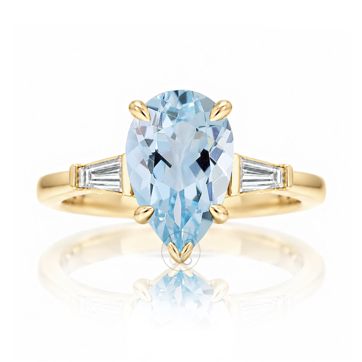 The Alice Pear Aquamarine Ring