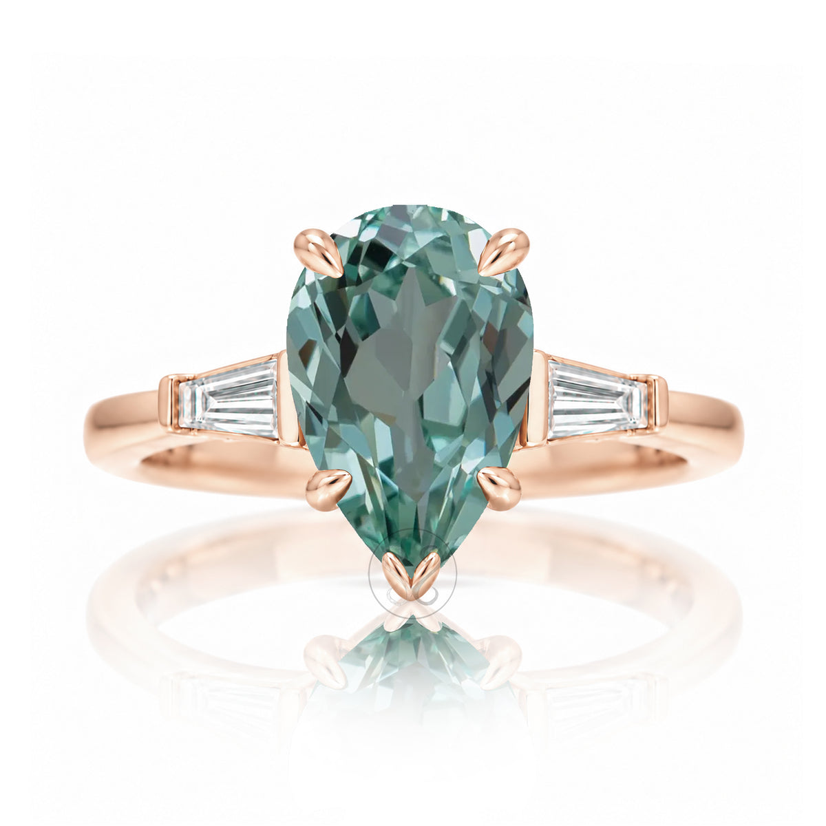 The Alice Pear Green Sapphire Ring