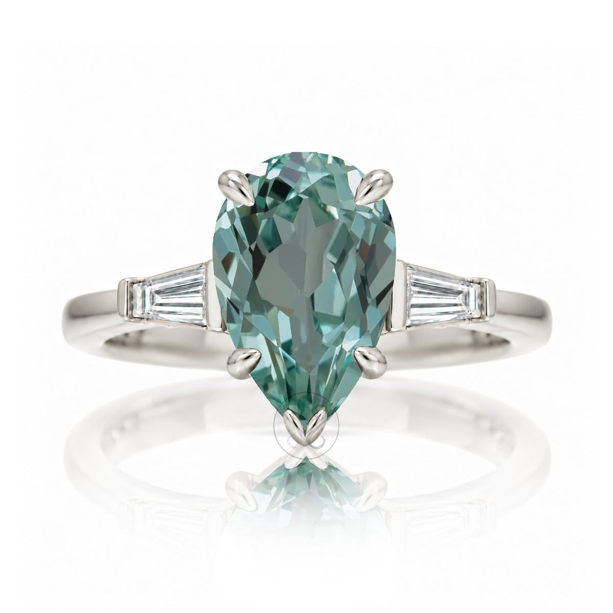 The Alice Pear Green Sapphire Ring