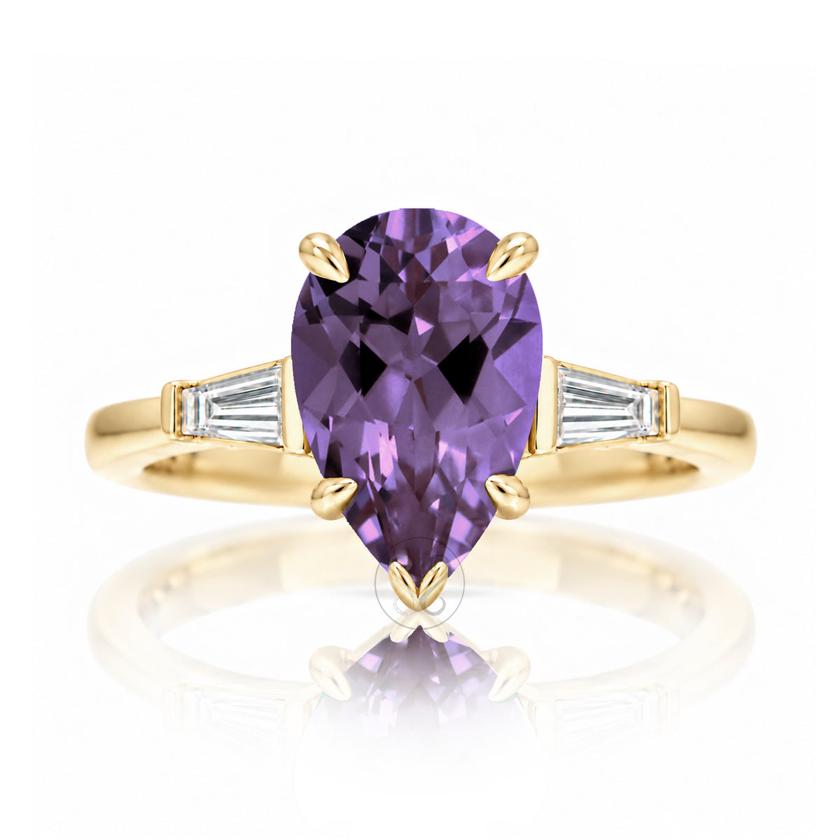 The Alice Pear Amethyst Ring