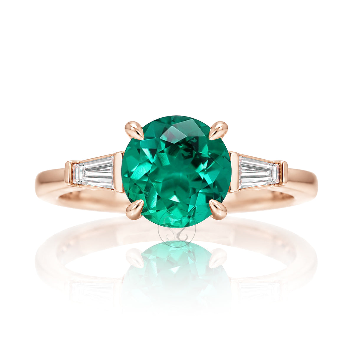 The Alice Round Emerald  Ring