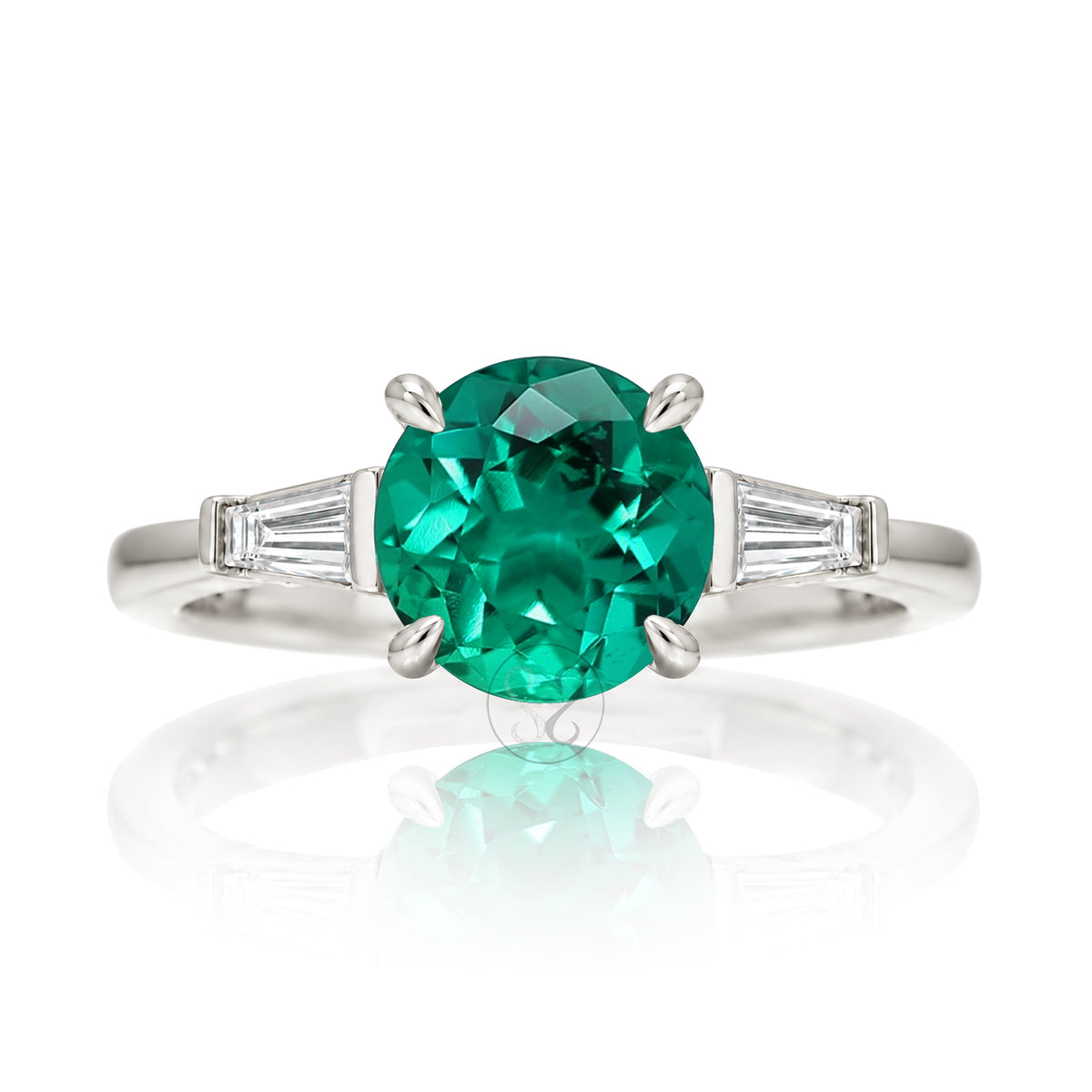 The Alice Round Emerald  Ring