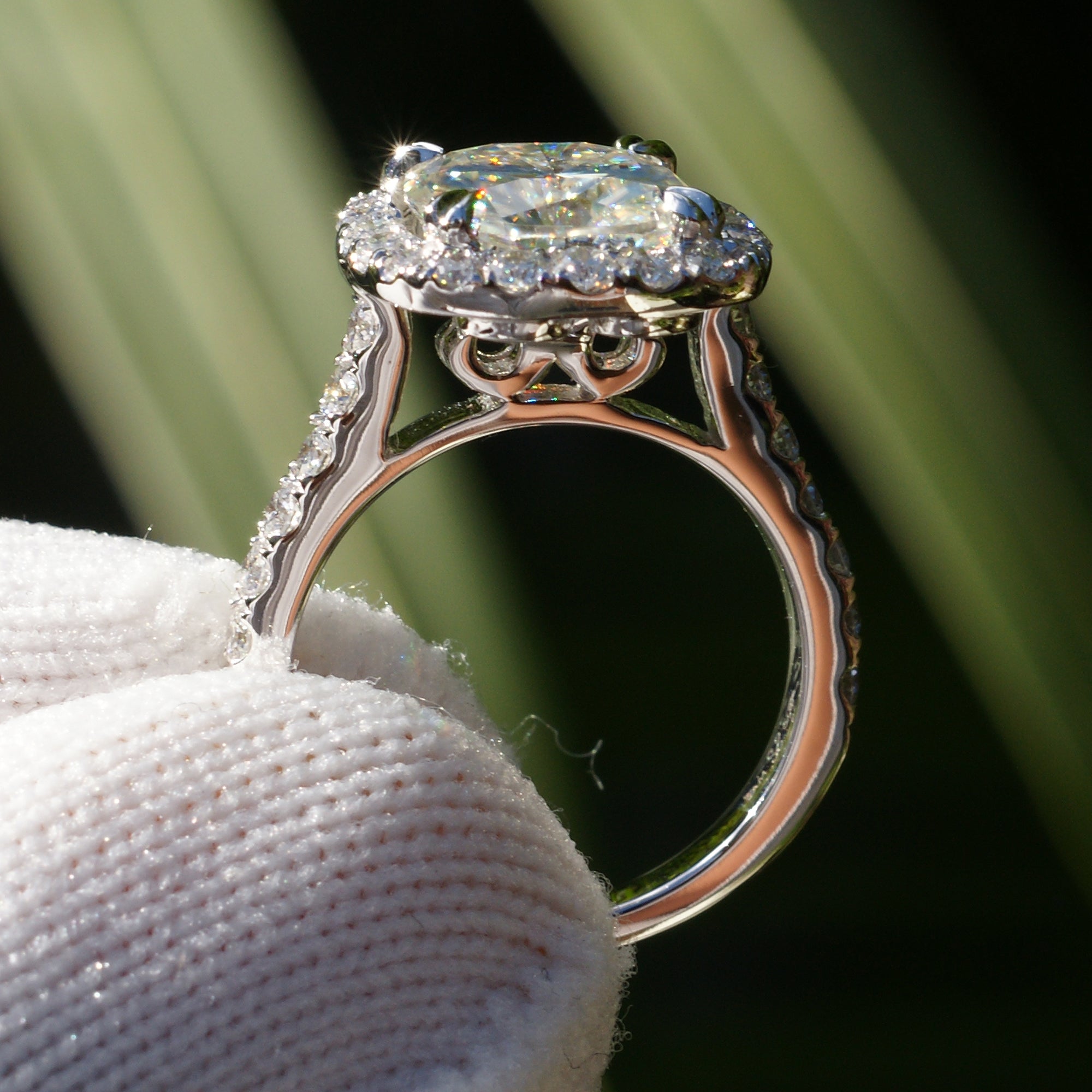 The Aurora Cushion Moissanite Ring